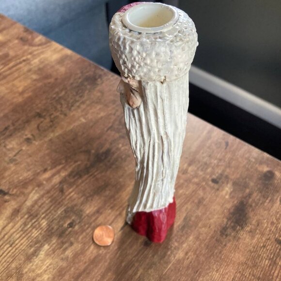 Applause Santa Claus Tall Taper Candle Holder 1994 Holiday Christmas - Picture 6 of 7